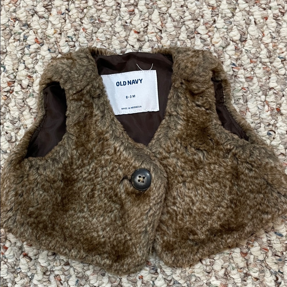 Old Navy Chocolate Faux Fur Vest